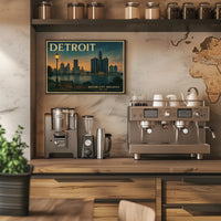 Detroit Historic Skyline Wall Art Print