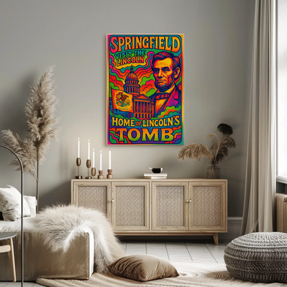 Springfield Abraham Lincoln Travel Poster