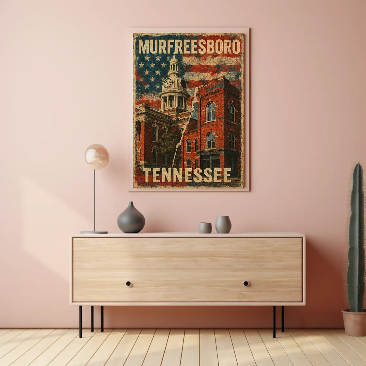 Murfreesboro Skyline Wanderlust Realism Poster