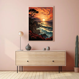 Sunset Over The Ocean Poster