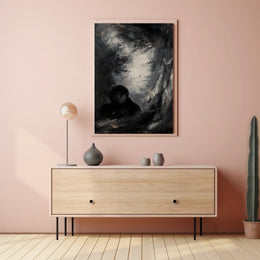 Dark Shadowy Figure Abstract Art Poster PosterGoat