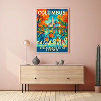 Columbus Reflections On The Scioto Poster
