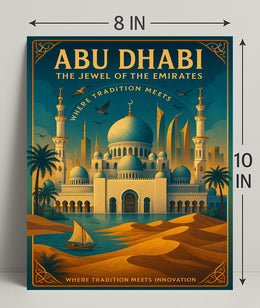 Abu Dhabi Elegance: Modern Meets Vintage Cultural or Heritage Poster