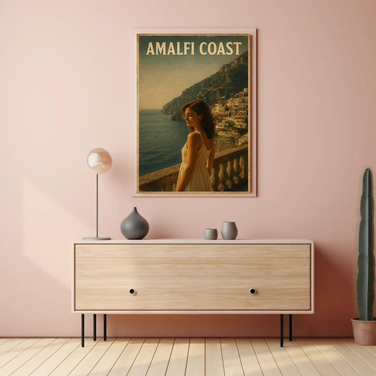 Amalfi Coast Dream Poster Wall Art for Coastal Decor