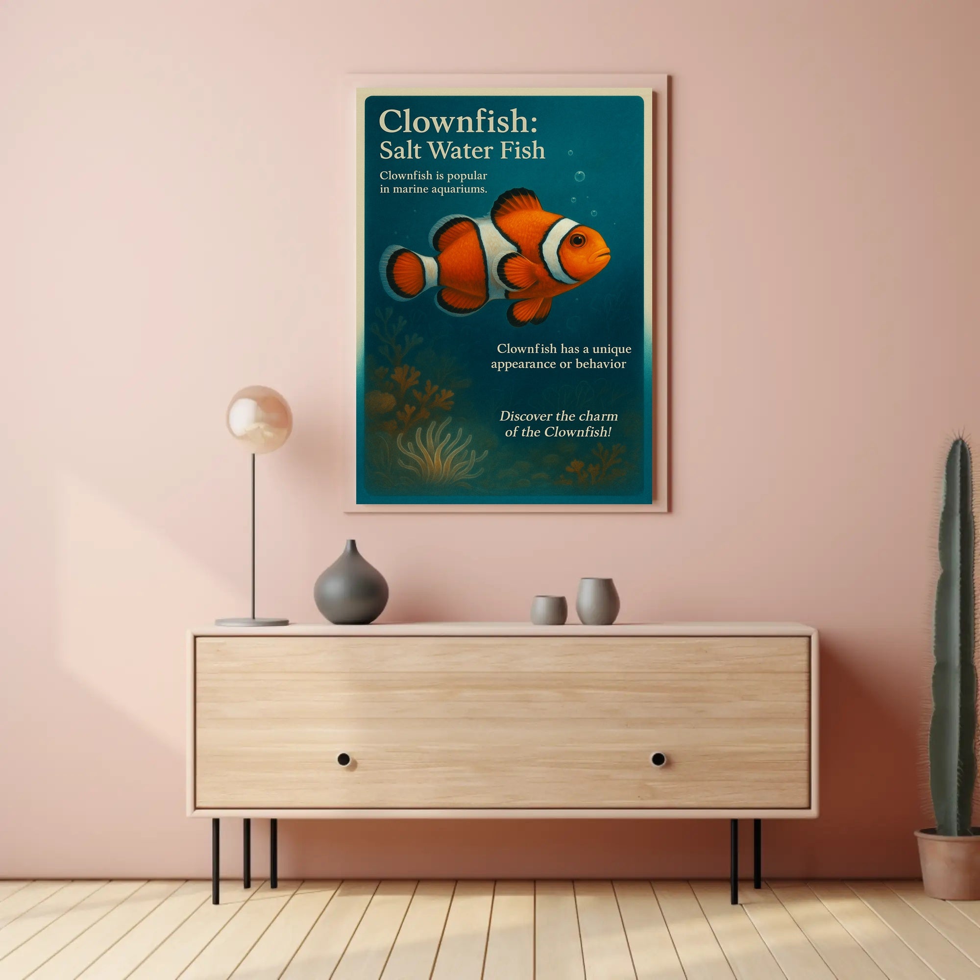 Clownfish Wall Art Print Featuring Marine Charm PosterGoat