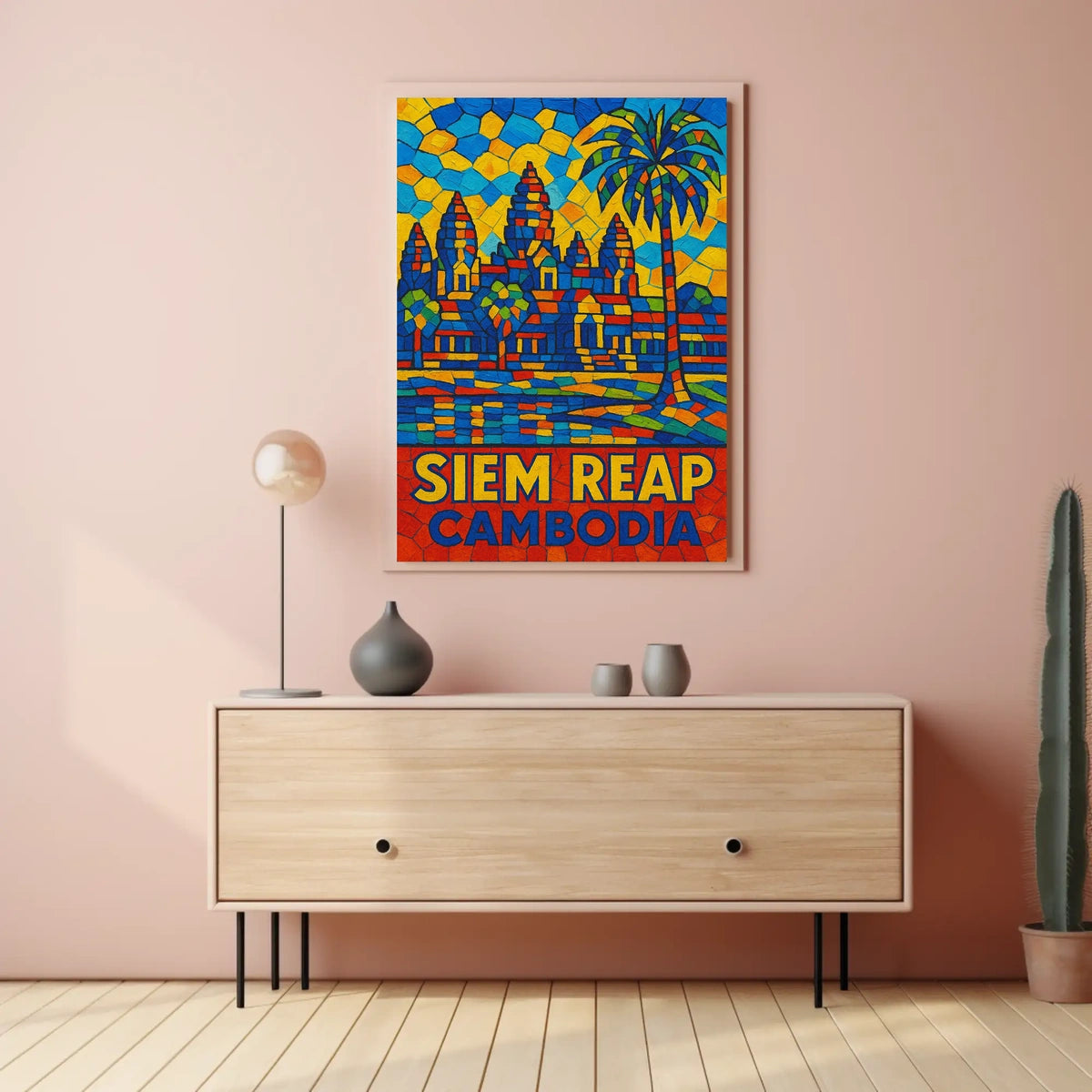 Siem Reap Vibrant Mosaic Poster
