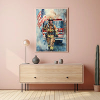 smiling firefighter Poster