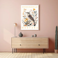 Western Meadowlark Montana State Bird Art Poster