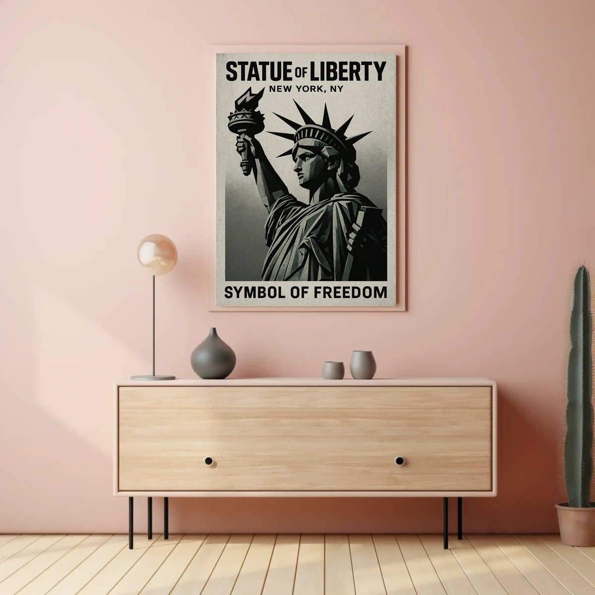 Statue of Liberty Vintage Art in Cultural or Heritage Poster
