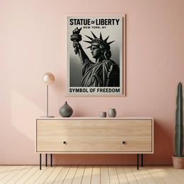 Statue of Liberty Vintage Art in Cultural or Heritage Poster
