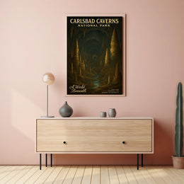 Carlsbad Caverns Vintage National Park Travel Poster