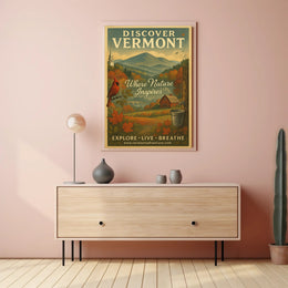 Discover Vermont Vintage Poster Wall Art