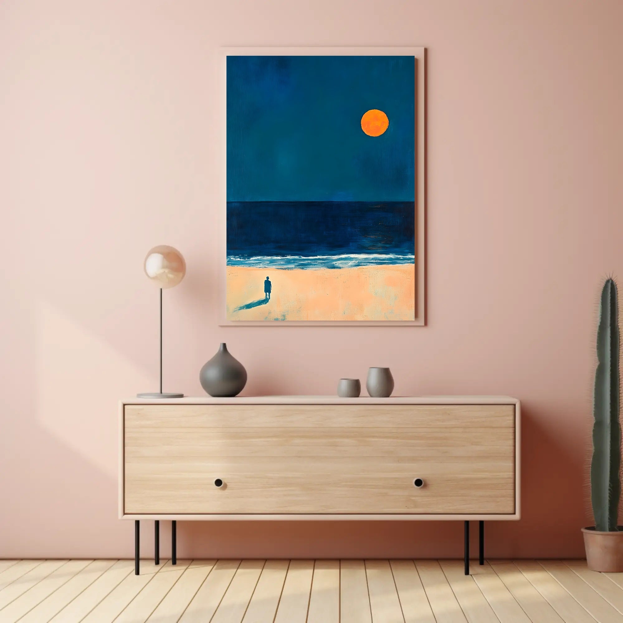 Solitary Reflection Seaside Poster Minimalist Art Print