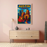 Austin, Texas Vibrant Cityscape Poster