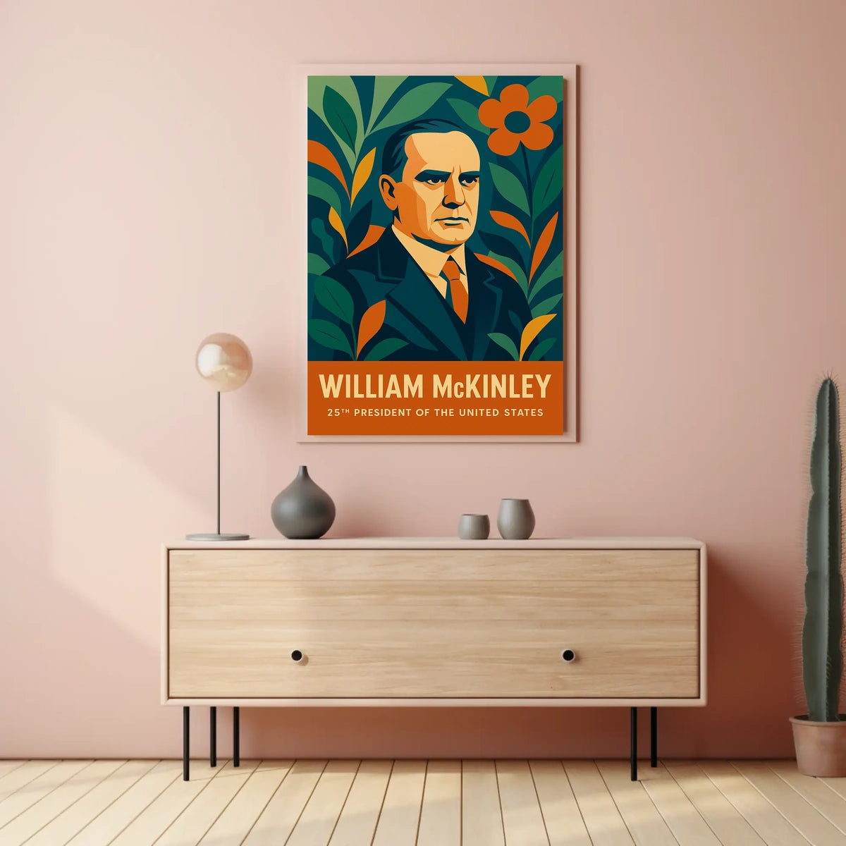 William McKinley Presidential Portrait Patriotic Vintage Retro Eighties Pop Art Poster