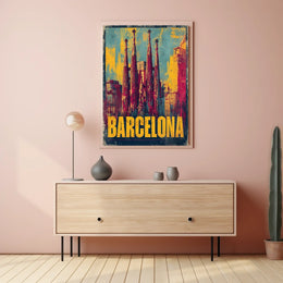 Barcelona Architectural Art Poster