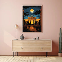 Moonlit Brandenburg Gate Poster