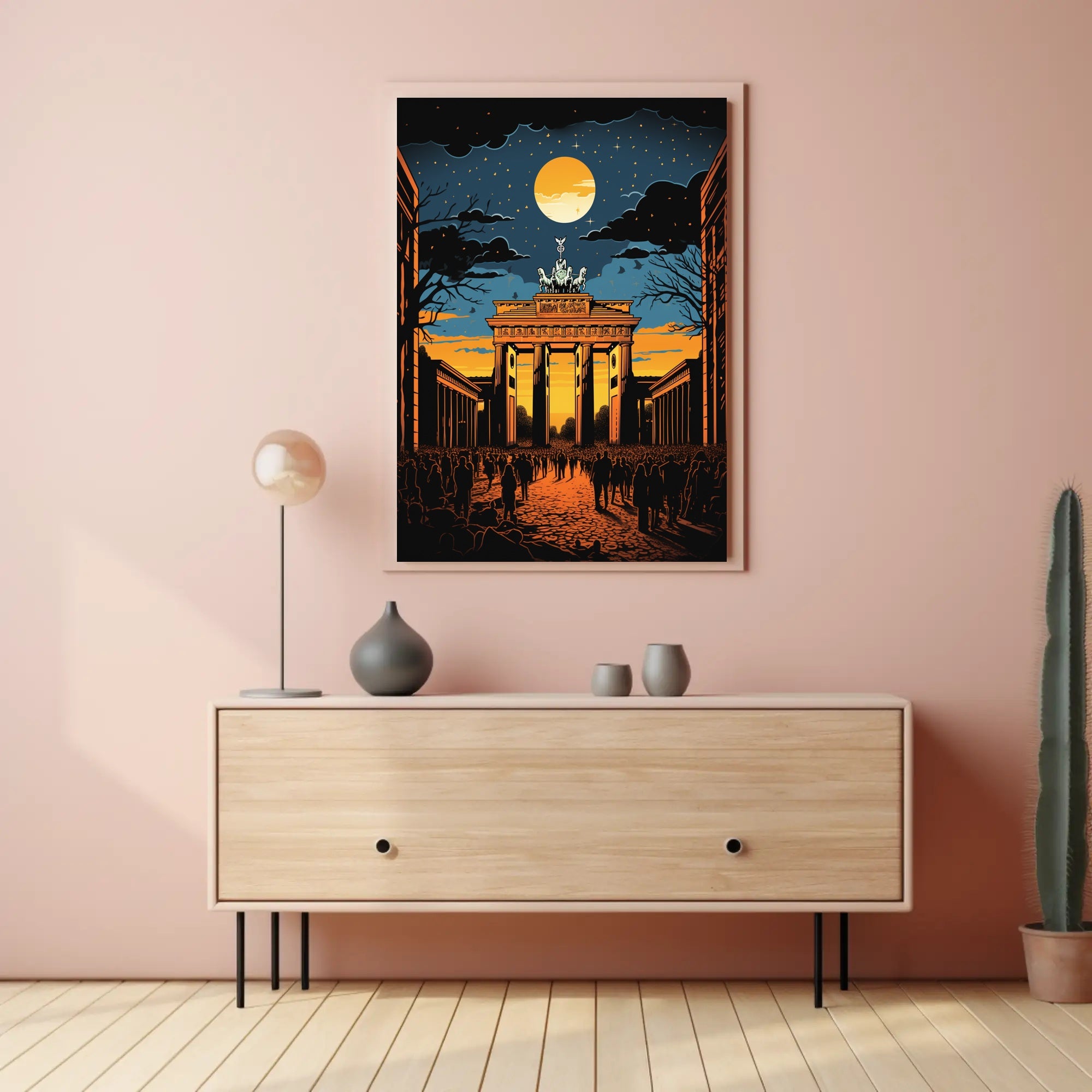 Moonlit Brandenburg Gate Poster