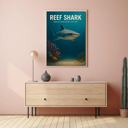 Majestic Reef Shark Photorealistic Animal Poster PosterGoat