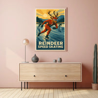 Reindeer Speed Skating Poster