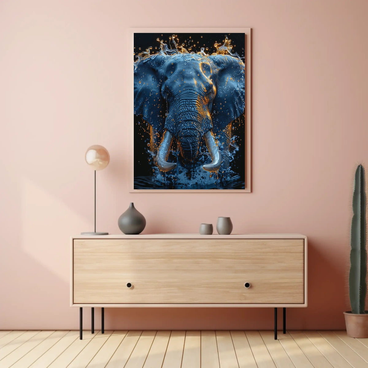 Majestic Water Elephant Poster