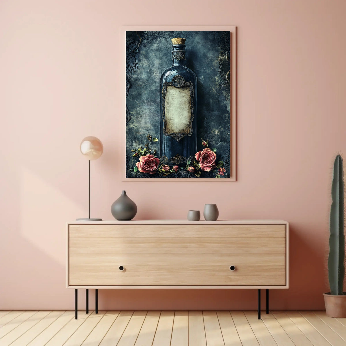 Ornate Vintage Glass Bottle Art Print Poster