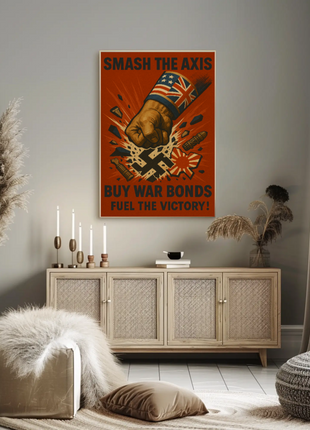 Defeat the Axis, Support the Allies WWII Poster