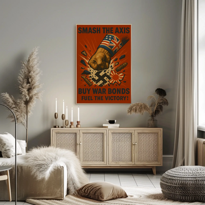 Defeat the Axis, Support the Allies WWII Poster