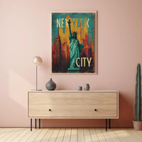 New York City Vibes Poster Modern Urban Skyline Wall Art