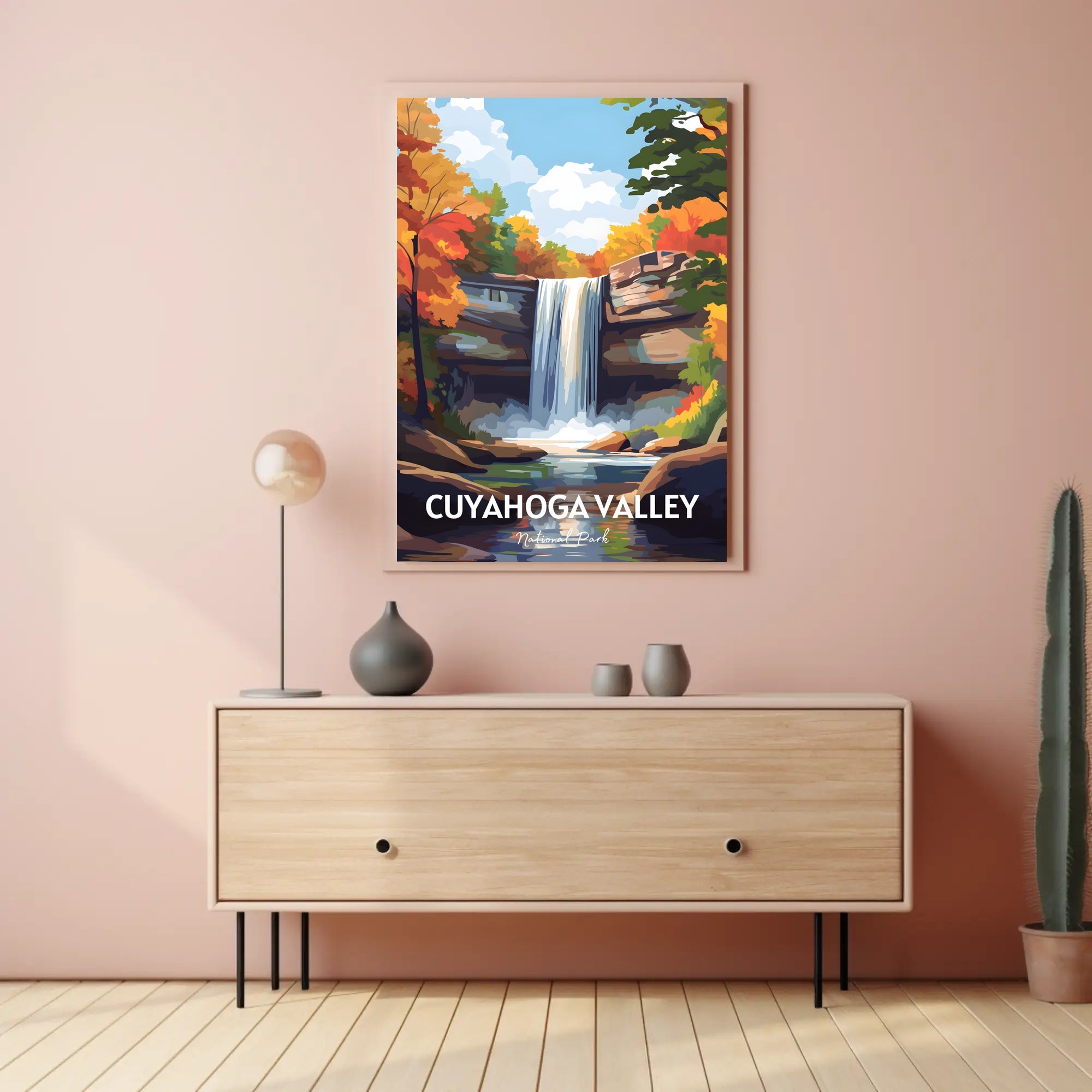 Cuyahoga Valley Autumn Waterfall National Park Poster