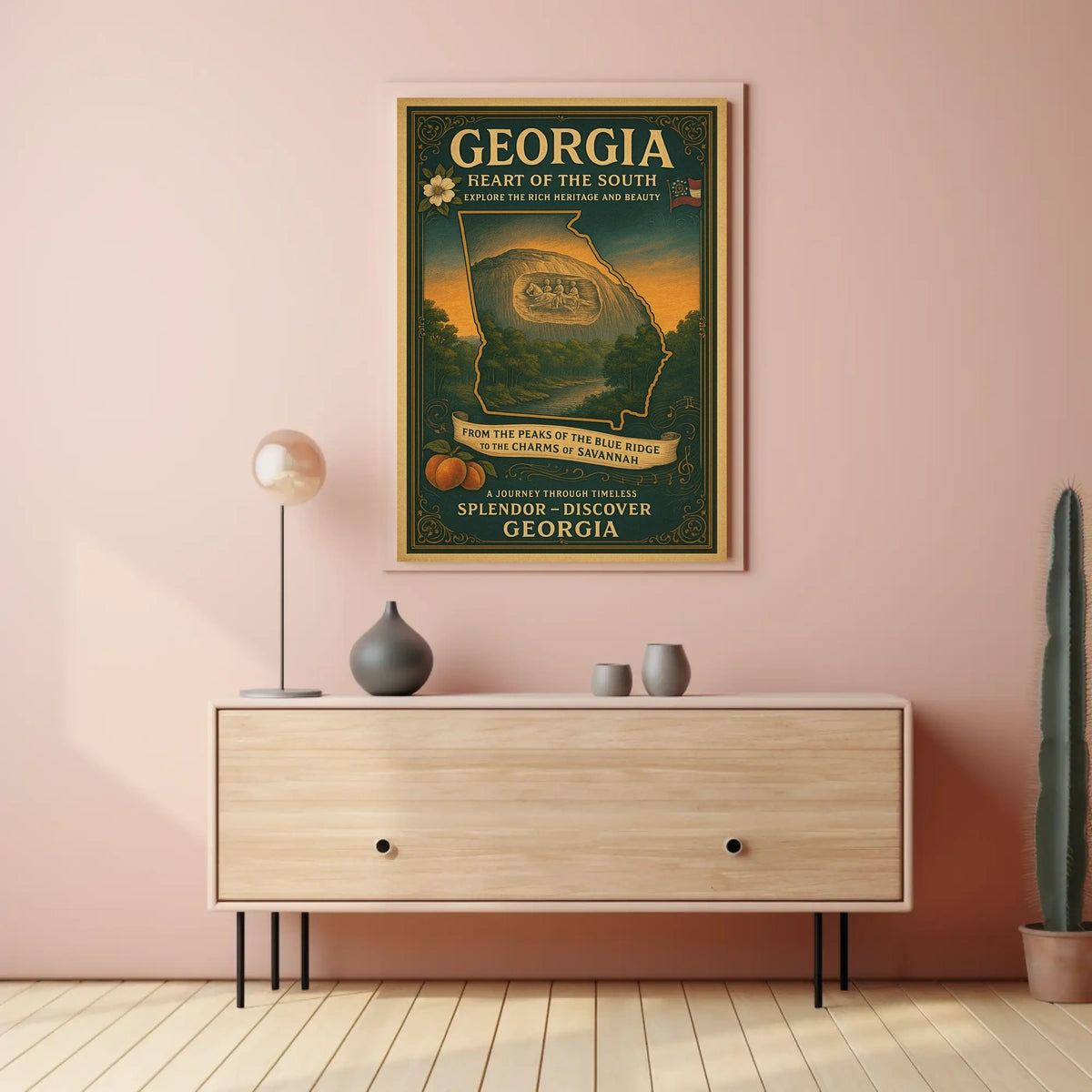 Discover Georgia Heart Of The South Poster