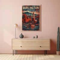 Burlington Vermont Cityscape Watercolor Wanderlust Poster