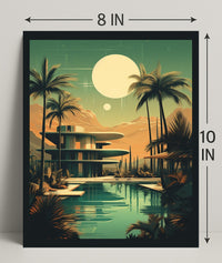 Retro-Futuristic Oasis Retro Poster PosterGoat