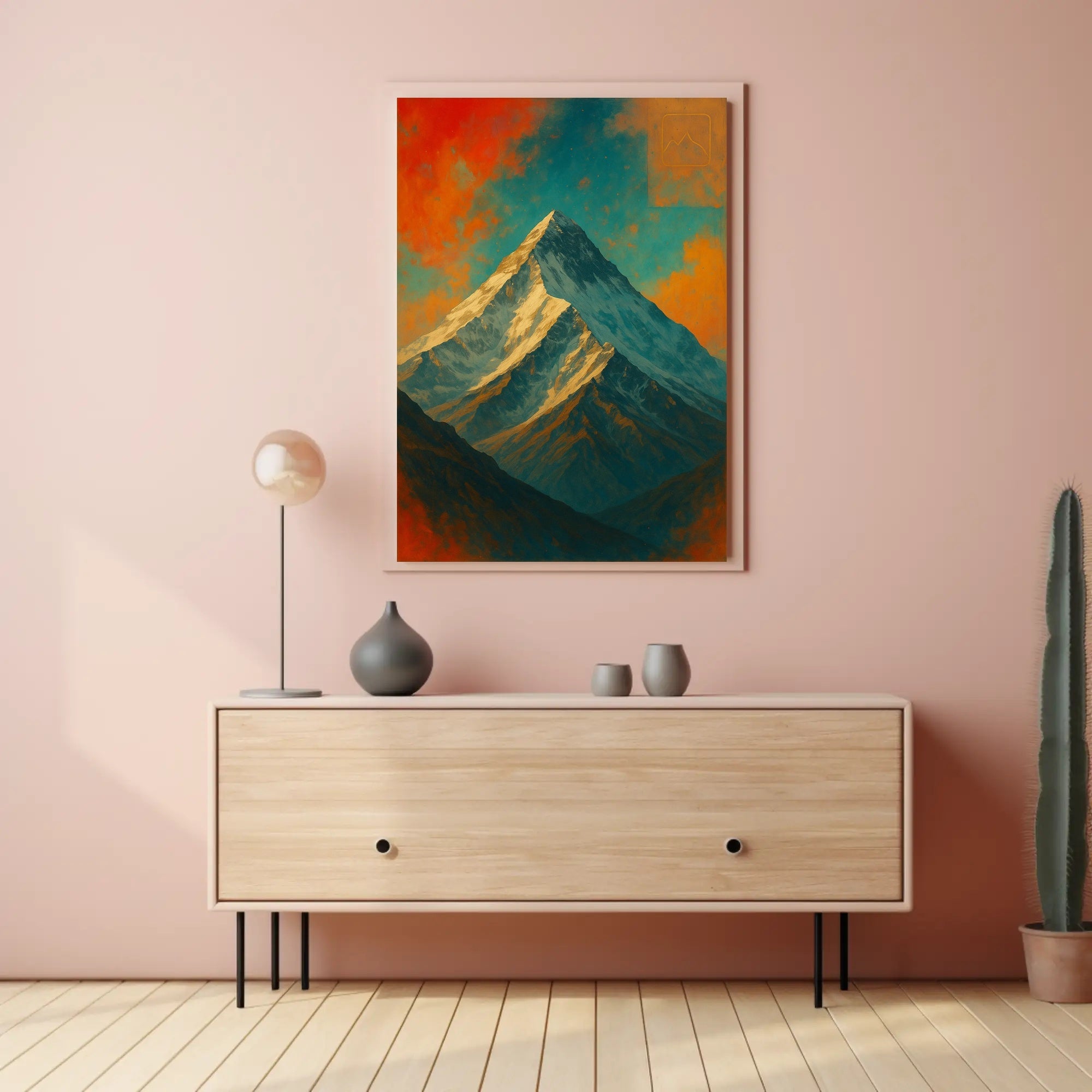 Majestic Mountain Peak Digital Artwork Poster