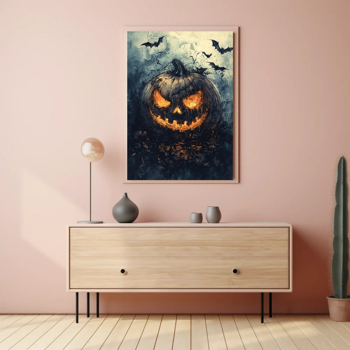 Halloween Mischief Artwork Featuring Jack-o'-Lantern Cultural Poster