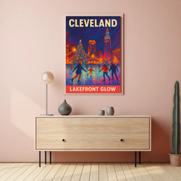Cleveland Lakefront Glow Poster