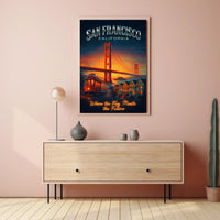 San Francisco Travel Icons Vintage Urban Cityscape Poster PosterGoat