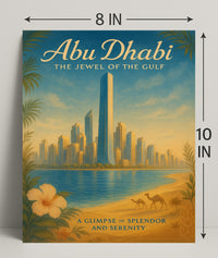 Abu Dhabi Skyline Tranquility Travel Poster