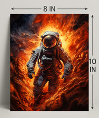 Astronaut In Flames Poster PosterGoat
