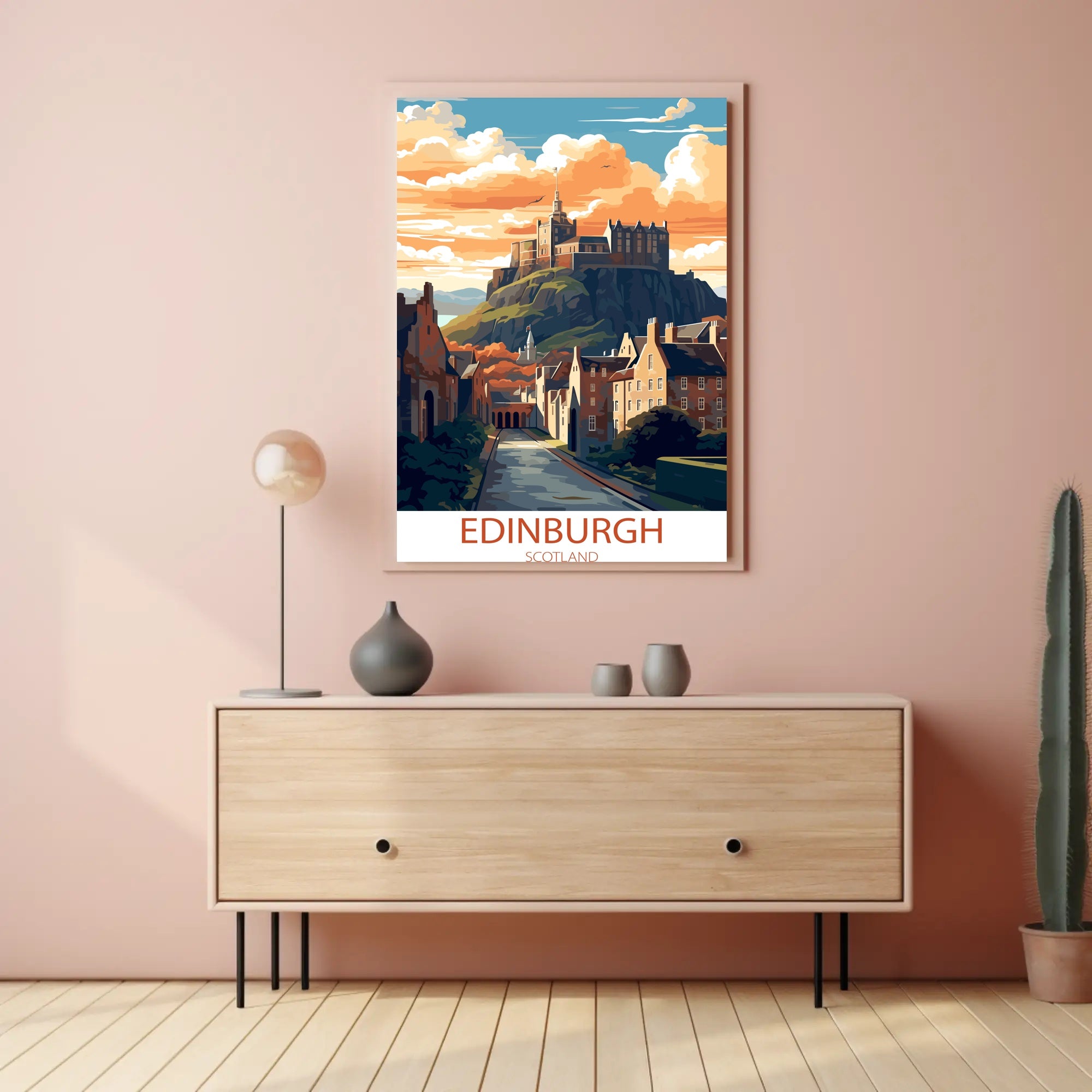 Edinburgh Castle Illustrated Travel Poster