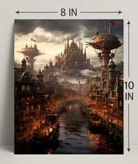 Steampunk Cityscape Poster