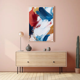 Vibrant Composition Of Layered Paint Abstract Poster