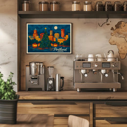 Portland Holiday Skyline Poster
