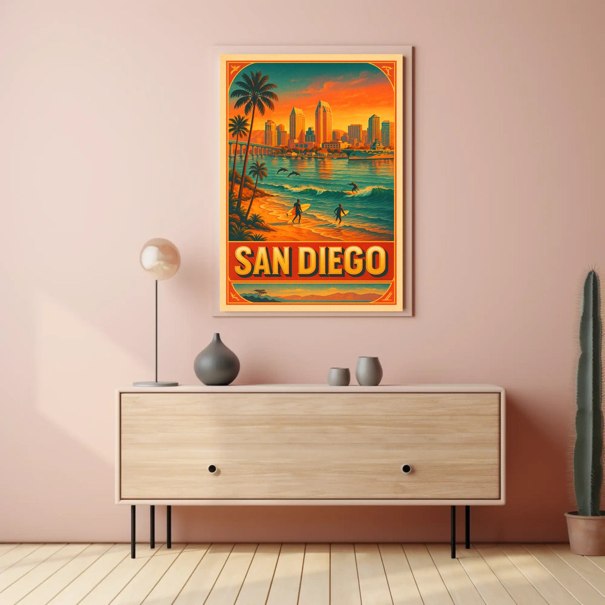 San Diego Surfing Paradise Poster