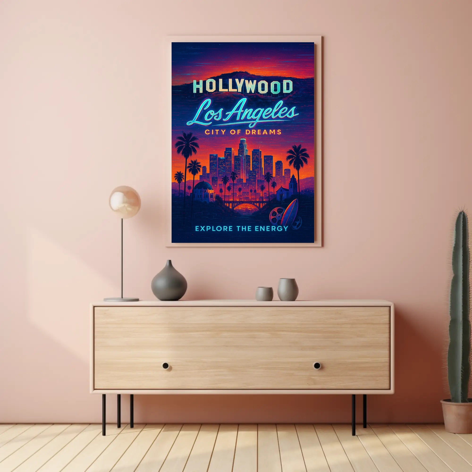Los Angeles Dreams in Neon Urban or Cityscape Poster
