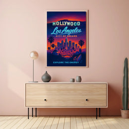 Los Angeles Dreams in Neon Urban or Cityscape Poster