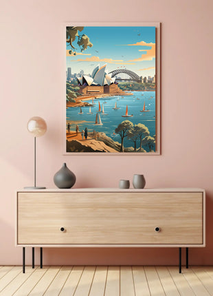 Sydney Iconic Landmarks Travel Poster