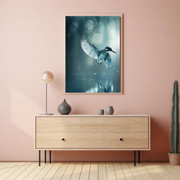 Kingfisher Elegance in Motion Animal Poster PosterGoat