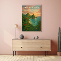 American Samoa Scenic Vintage Travel Poster Art