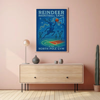 Reindeer Basketball Game Poster